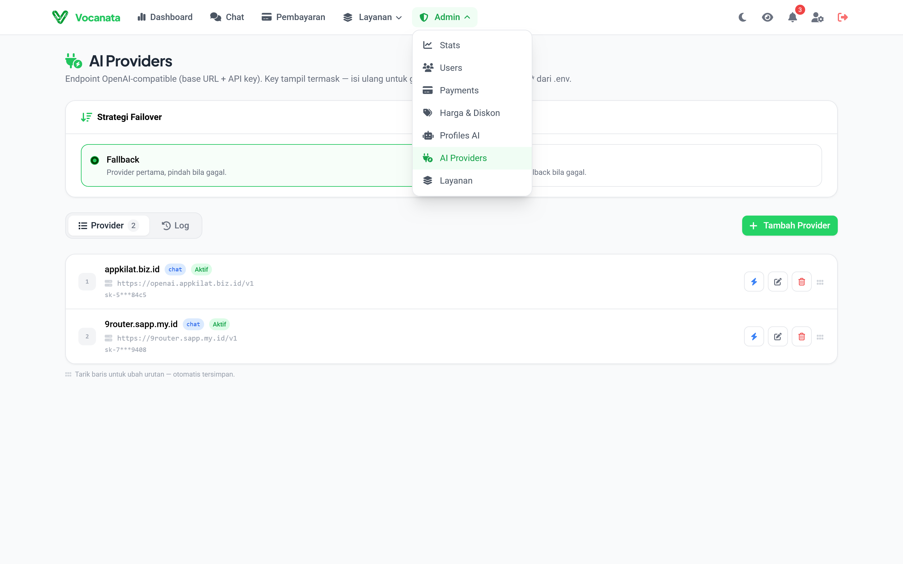 Vocanata.id — panel AI providers